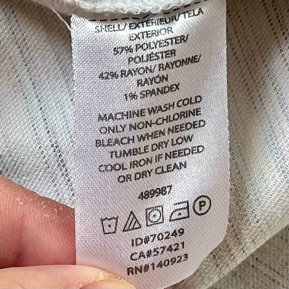 LOFT Outlet Lounge White Button Down Shirt Womens Size XL Mandarin Collar Sleep - Picture 6 of 10